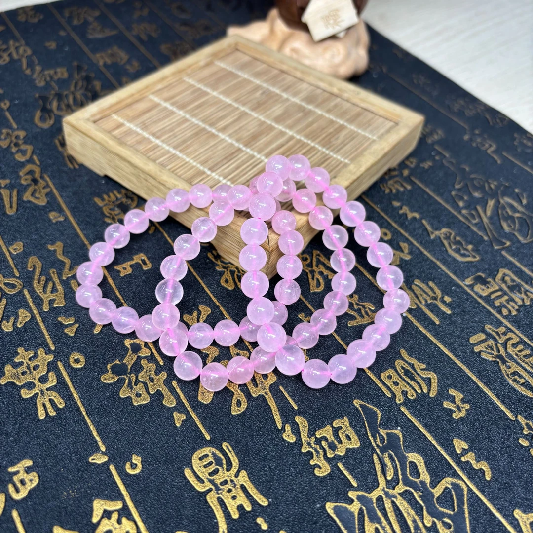 【奶爸珠宝】天然粉水晶手串不发链接只发直播展示8mm+ 495