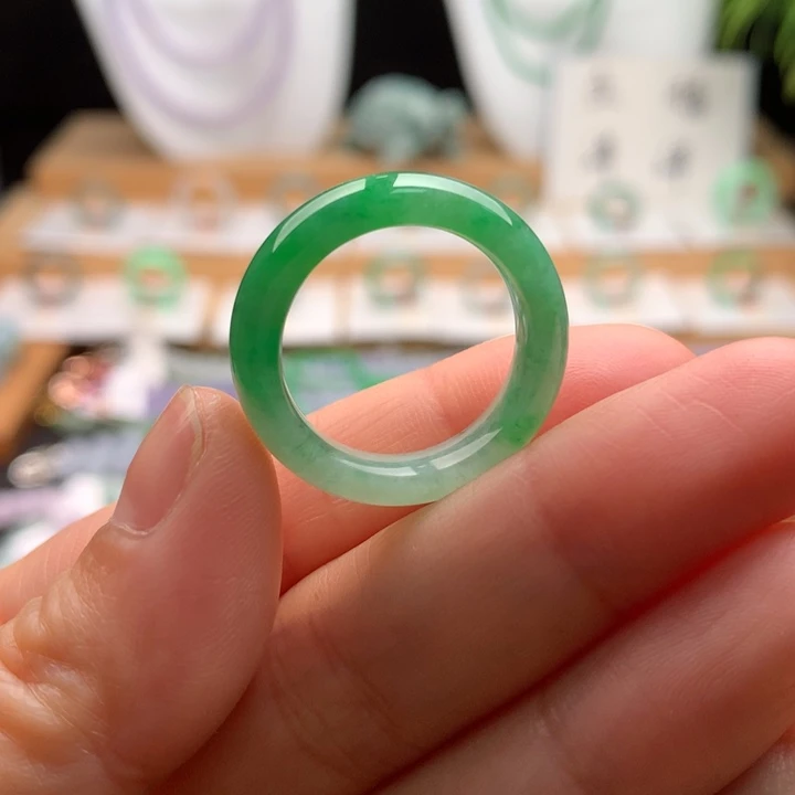翡翠未镶嵌戒指天然缅甸A货翡翠 18号