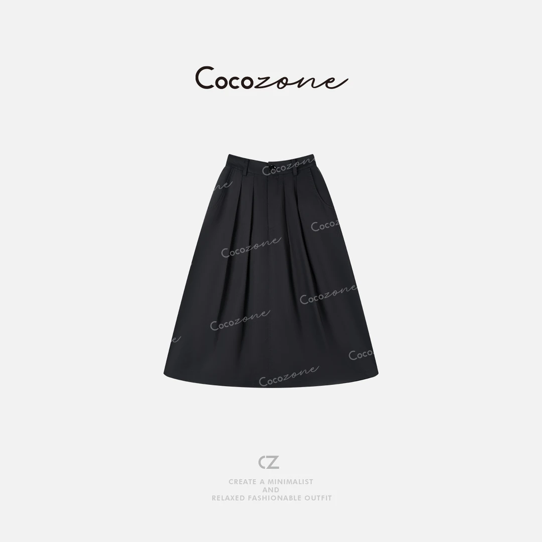 COCO ZONE 刘一一 新款时尚一粒扣显瘦百搭半身裙ACD2A0367