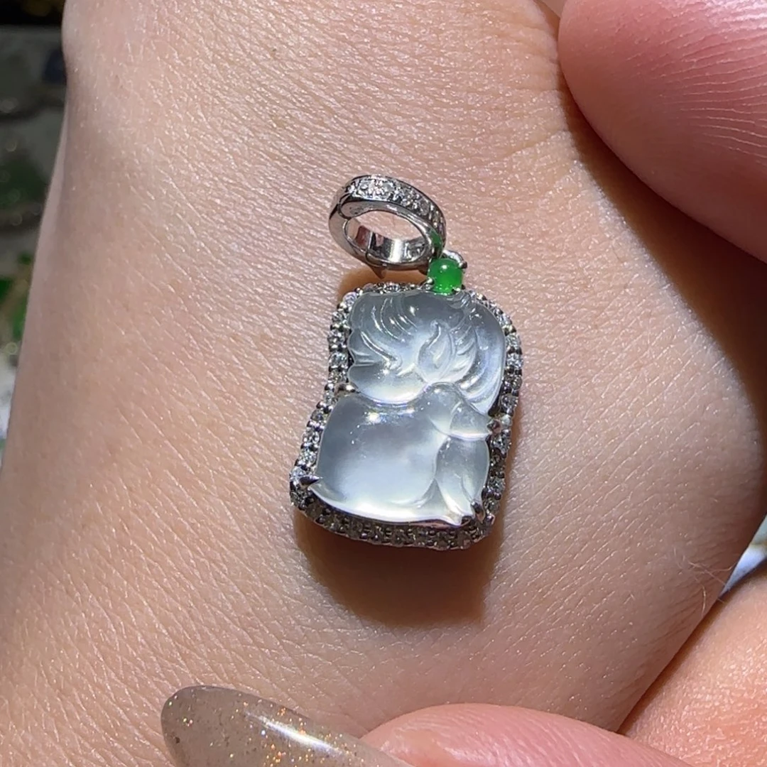 【闪购商品】翡翠18K金镶嵌颈饰天然