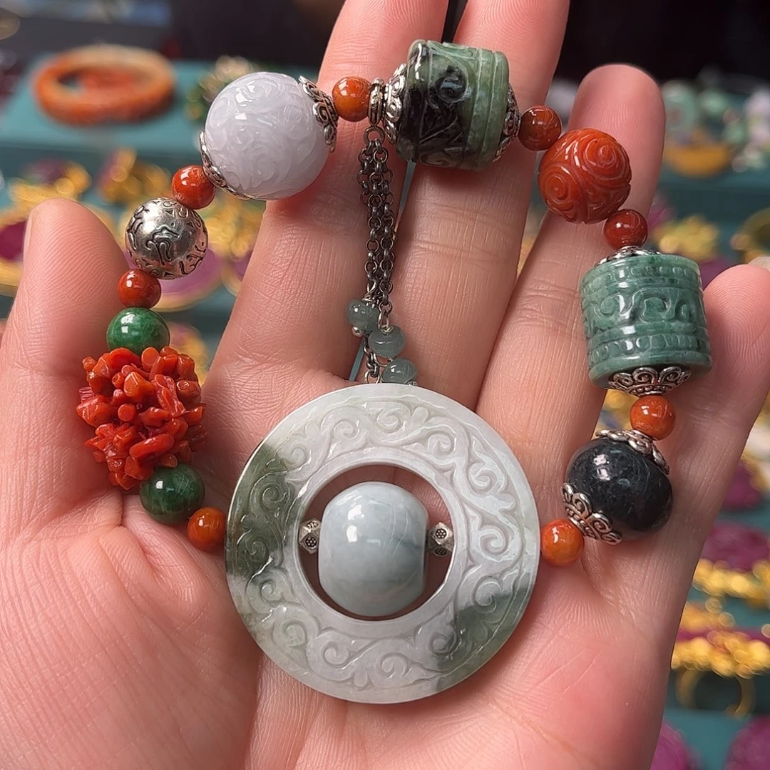 翡翠未镶嵌手链翡翠多宝手链