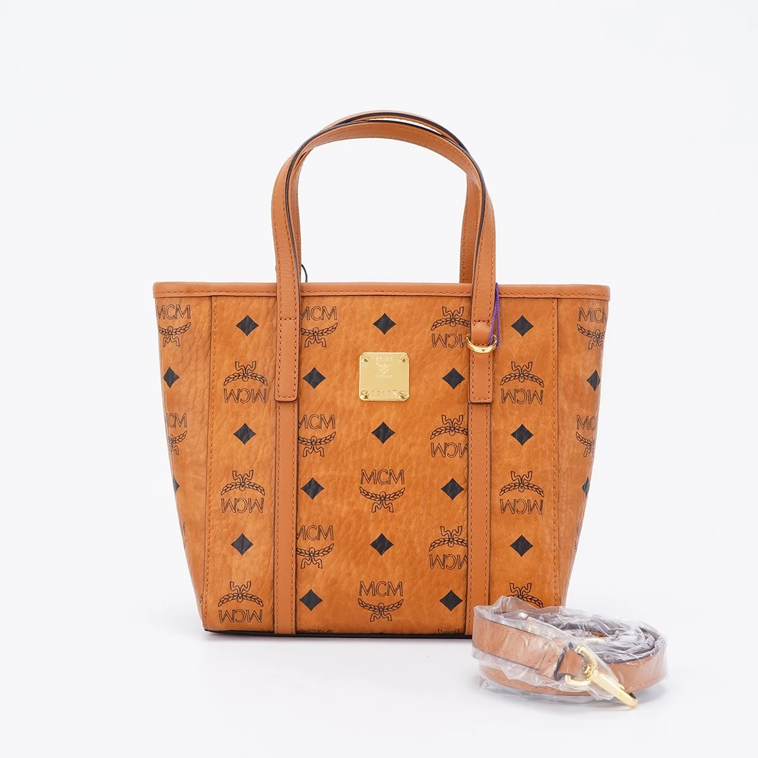 95新 MCM  一口价【静文】新款菜篮子老花托特包/BG22000091