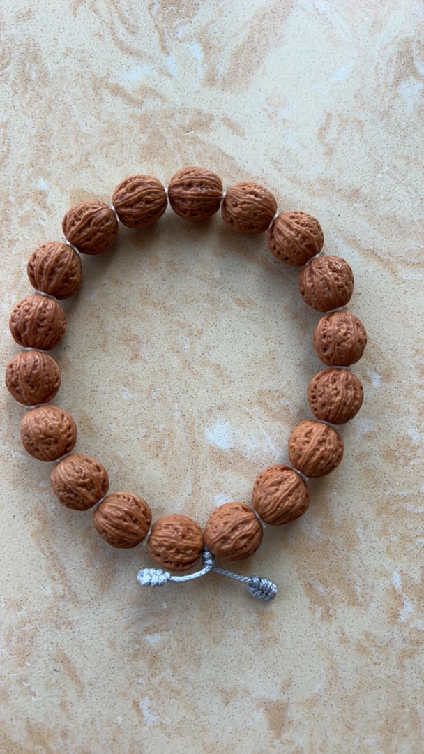 秋子野生小手串文玩核桃串浅鱼鳞纹