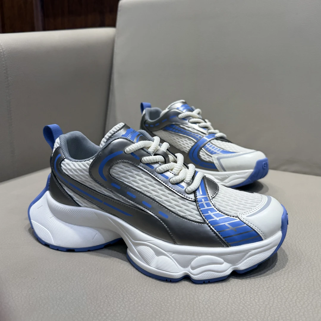 2025春夏季新款潮男时尚百搭低帮休闲鞋网面透气潮流增高老爹鞋男