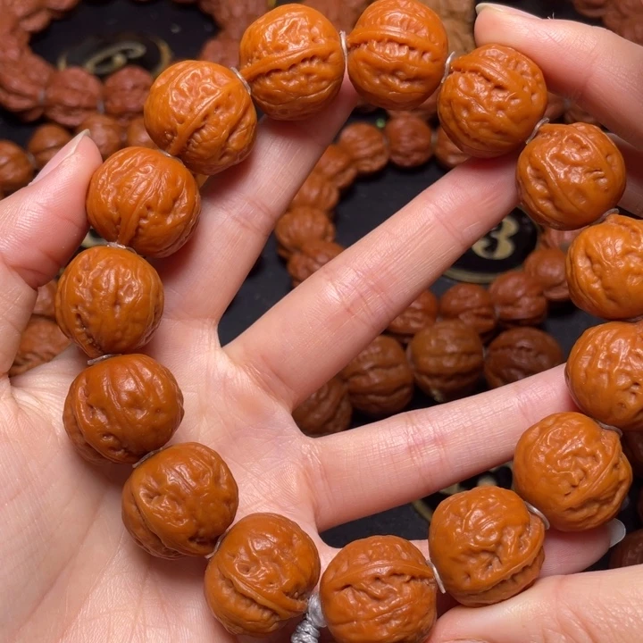 把件文玩核桃圆籽光头手串