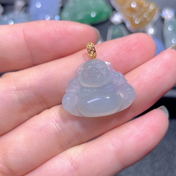 颈饰18K金镶嵌翡翠翡翠