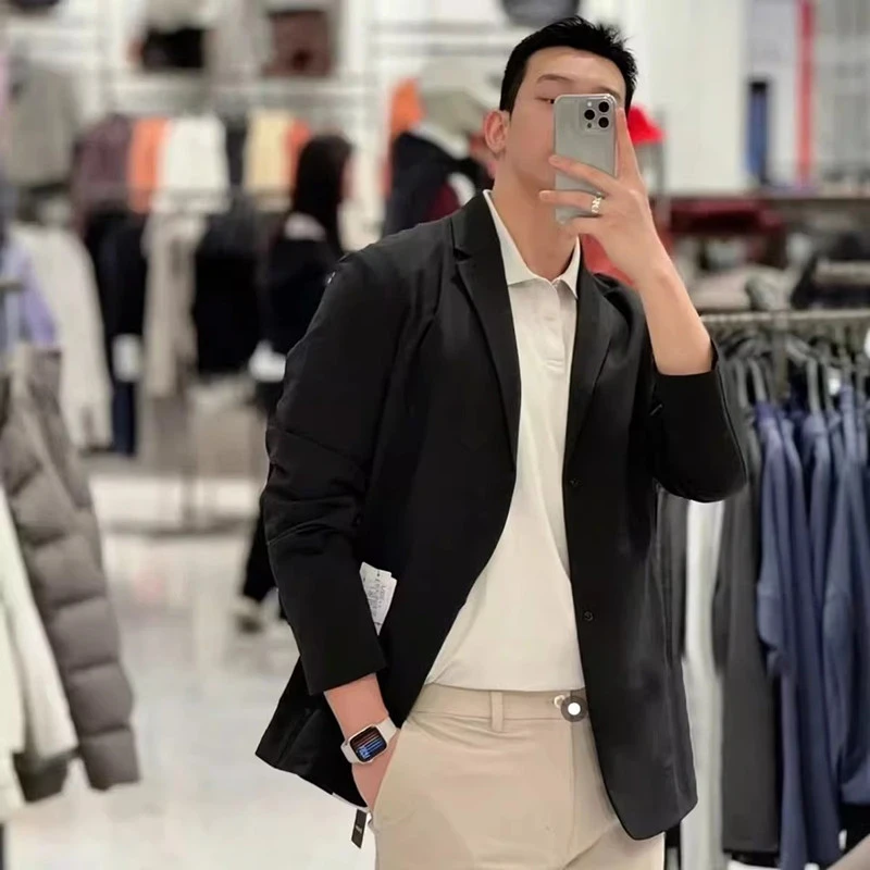 轻奢！意奢高端3D立裁轻量透气压胶弹力防晒春夏男百搭西服外套