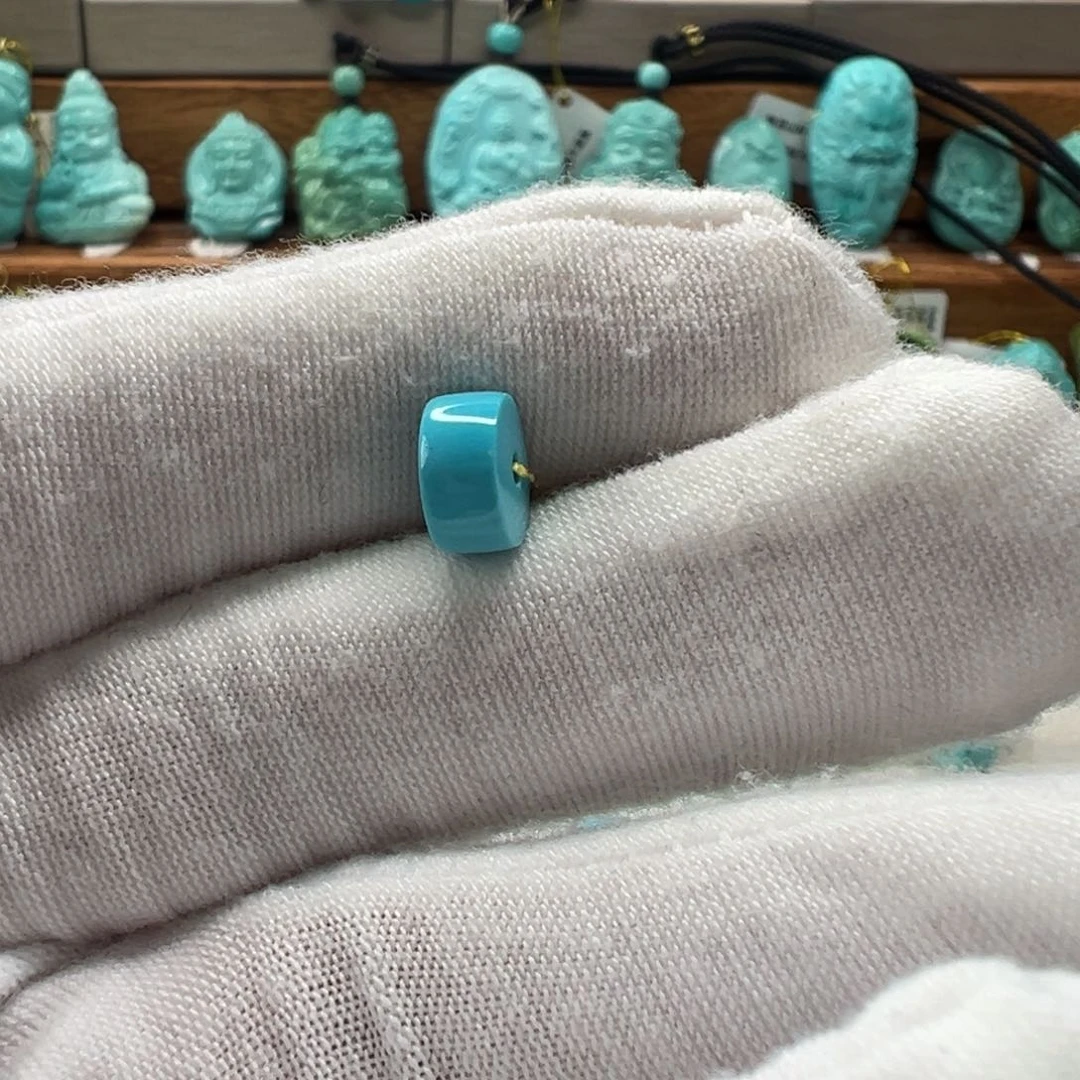 绿松石未镶嵌直切珠8mm
