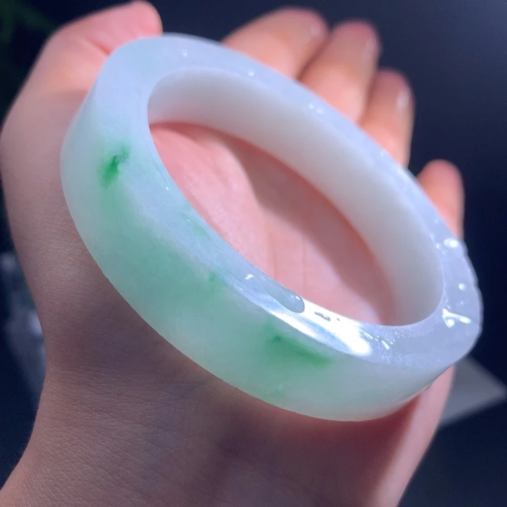 未镶嵌翡翠定制翡翠白底青57-58