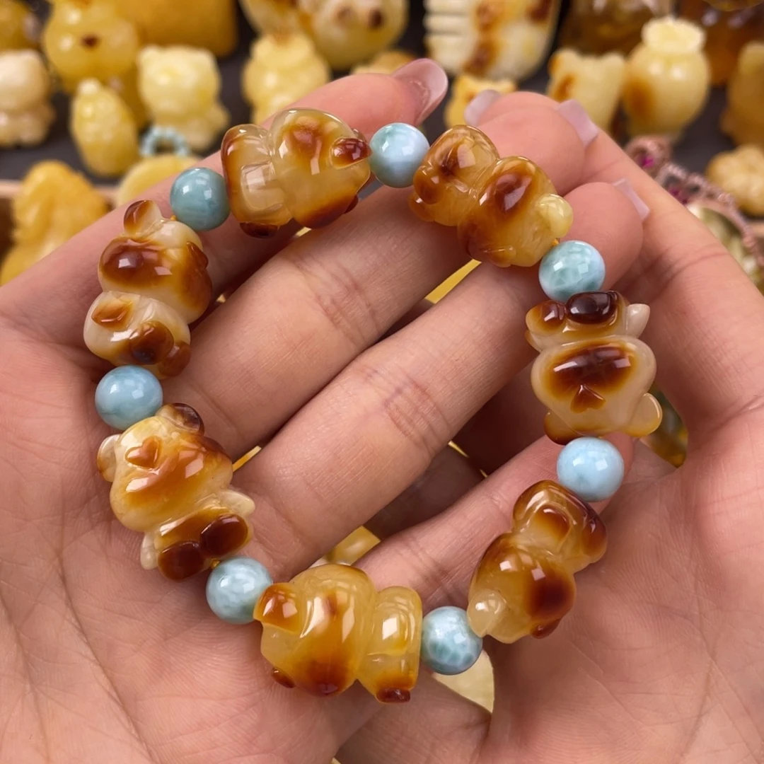 琥珀裸石未镶嵌蜜蜡