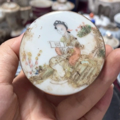 壮***阳粉彩手把件鼻烟壶