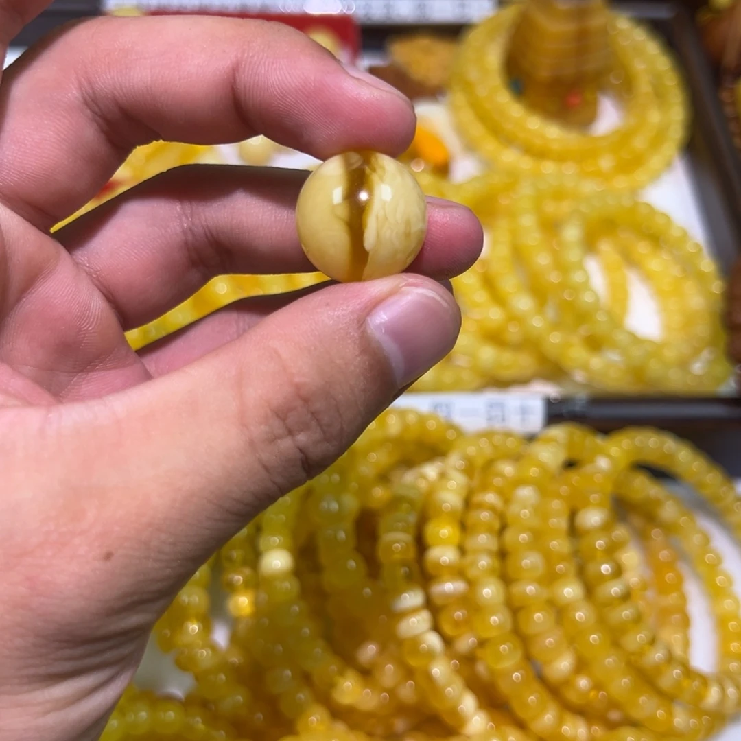 蜜蜡未镶嵌裸石单珠