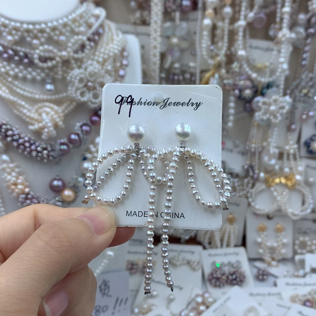 银S925镶嵌淡水珍珠项链耳饰