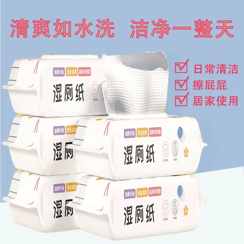 【新人专享】湿厕纸一次性家用湿纸大包80抽加厚加大水洗亲肤湿纸巾