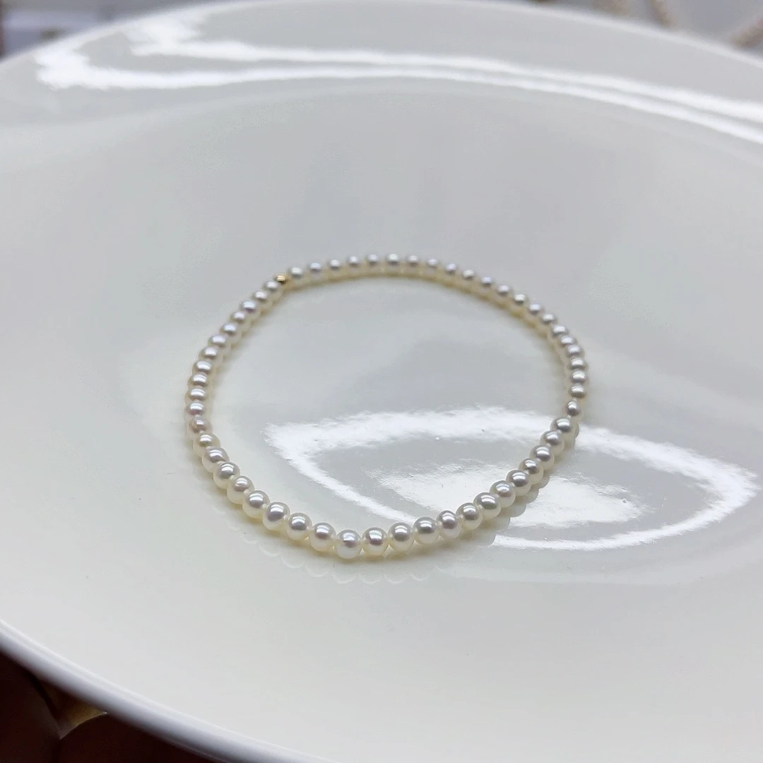 淡水珍珠手绳18K金镶嵌