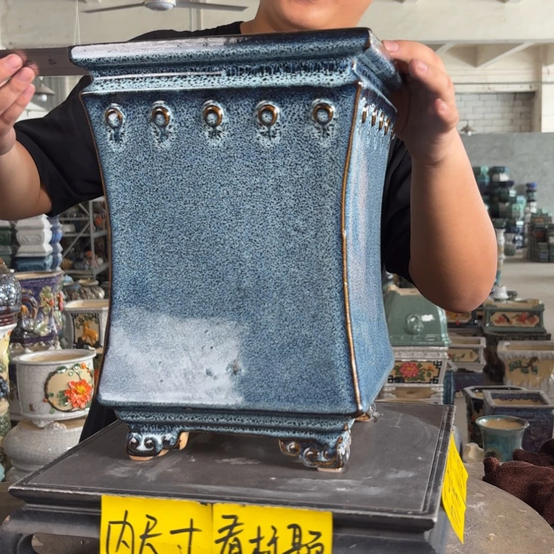 。一风堂石湾花盆 泥点 内17*27