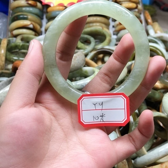 未镶嵌蛇纹石玉手镯Y*