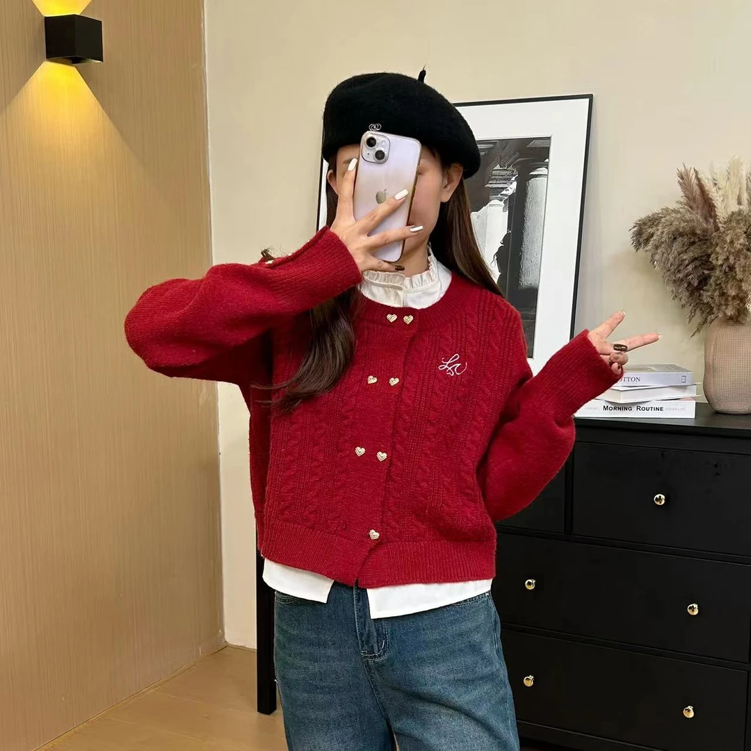 冬季新款韩版慵懒休闲设计感长袖针织毛衣-6115
