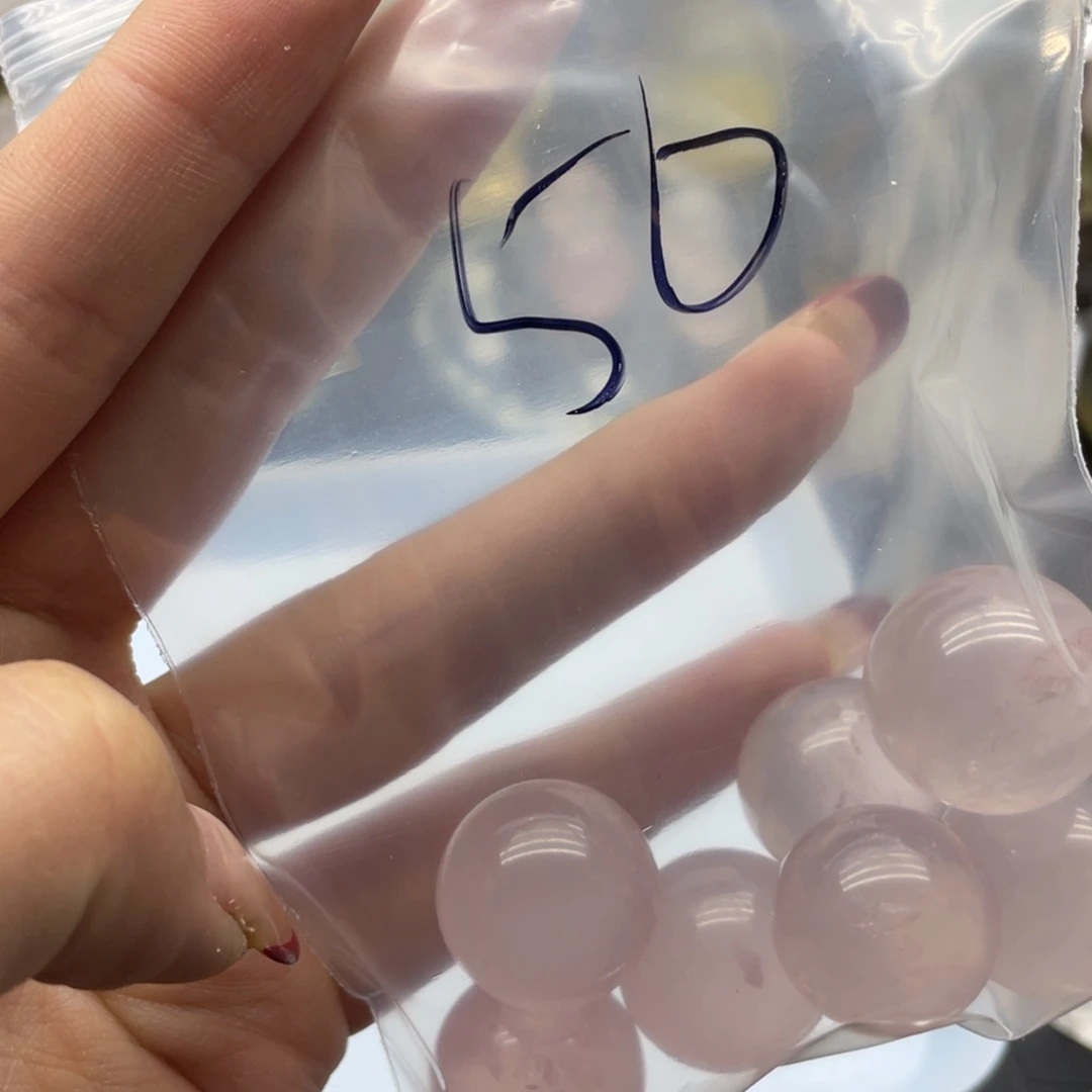 水晶55未镶嵌巧***媛粉水晶球