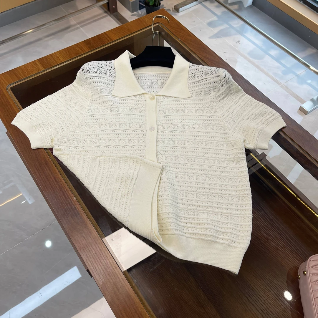 【001-050】-通用链接-镂空开衫针织衫娃娃领短袖百搭娃娃毛针织衫