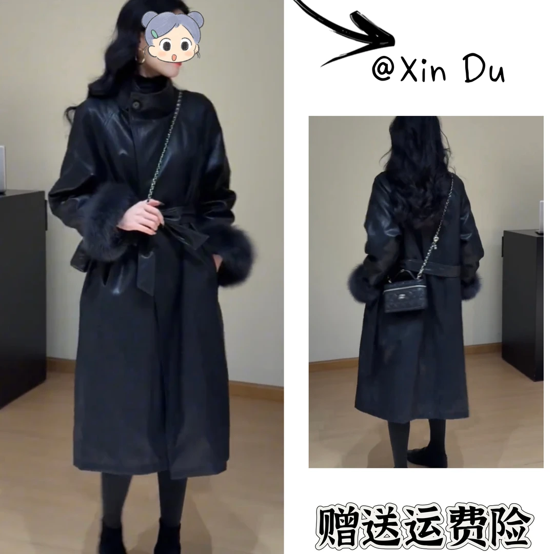 2025秋冬季新款时尚显瘦气质女士网红洋气风衣百搭款D25092