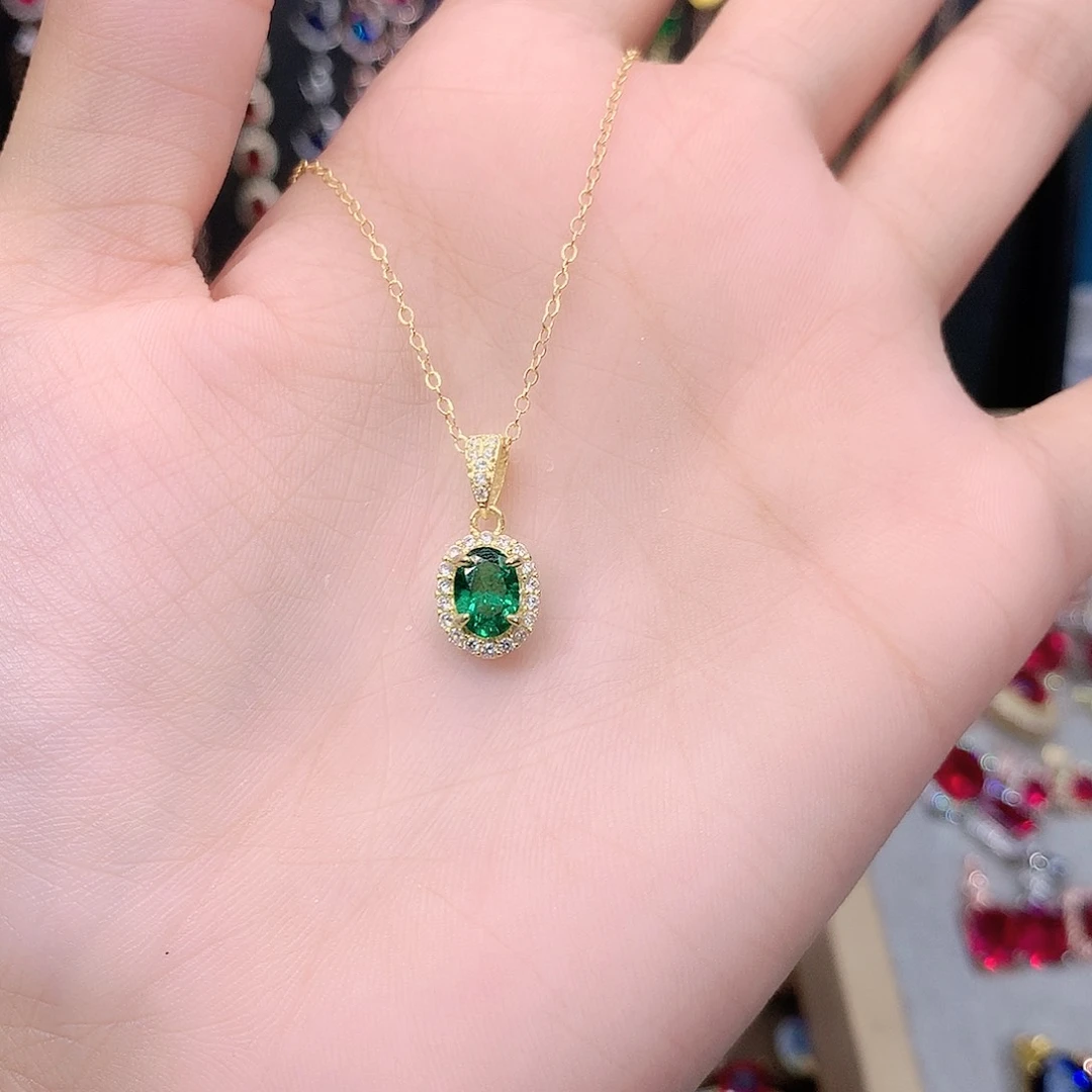 吊坠透辉石银S925镶嵌金57