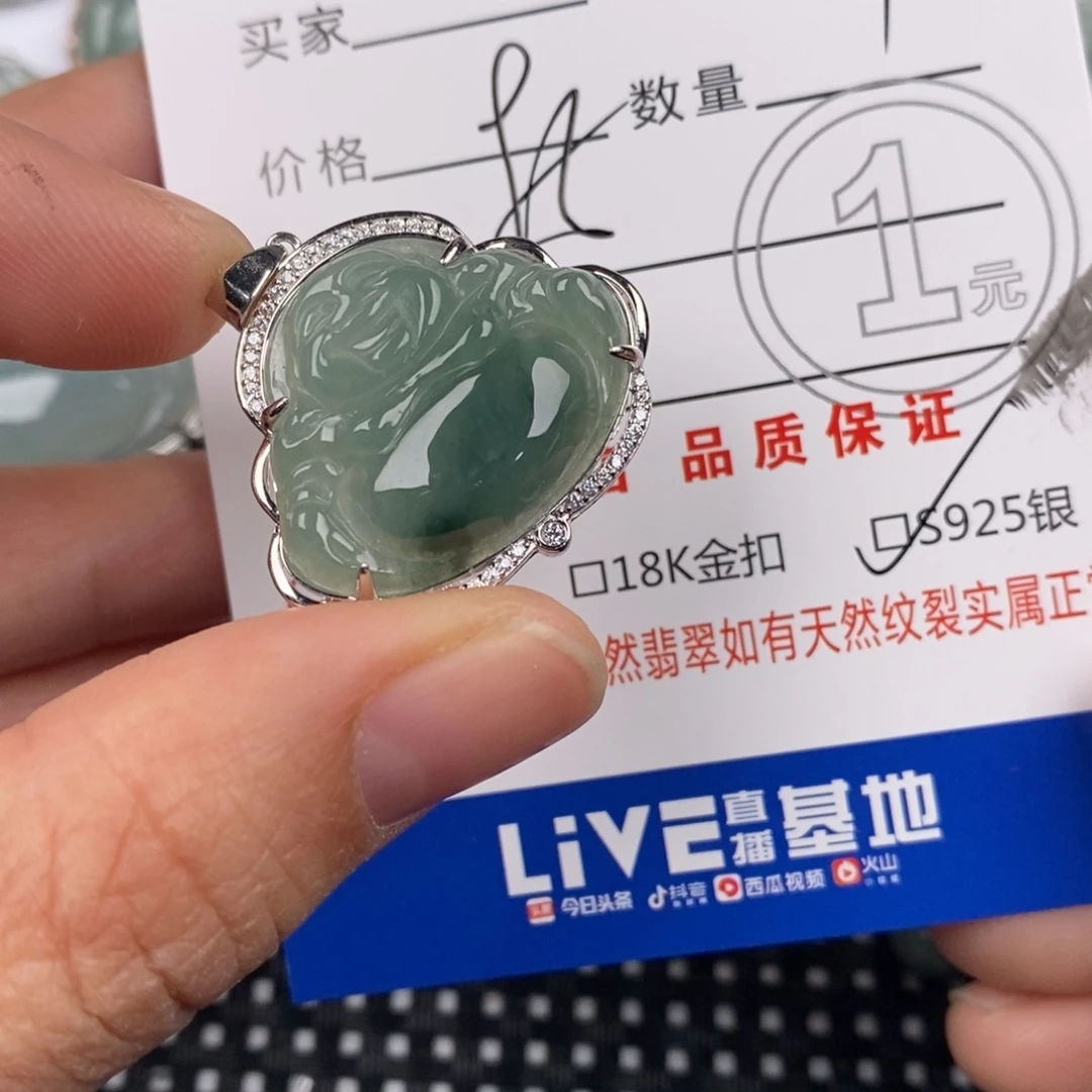 翡翠银S925镶嵌颈饰