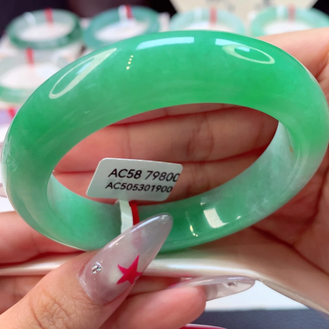 翡翠手镯未镶嵌宽版5号66