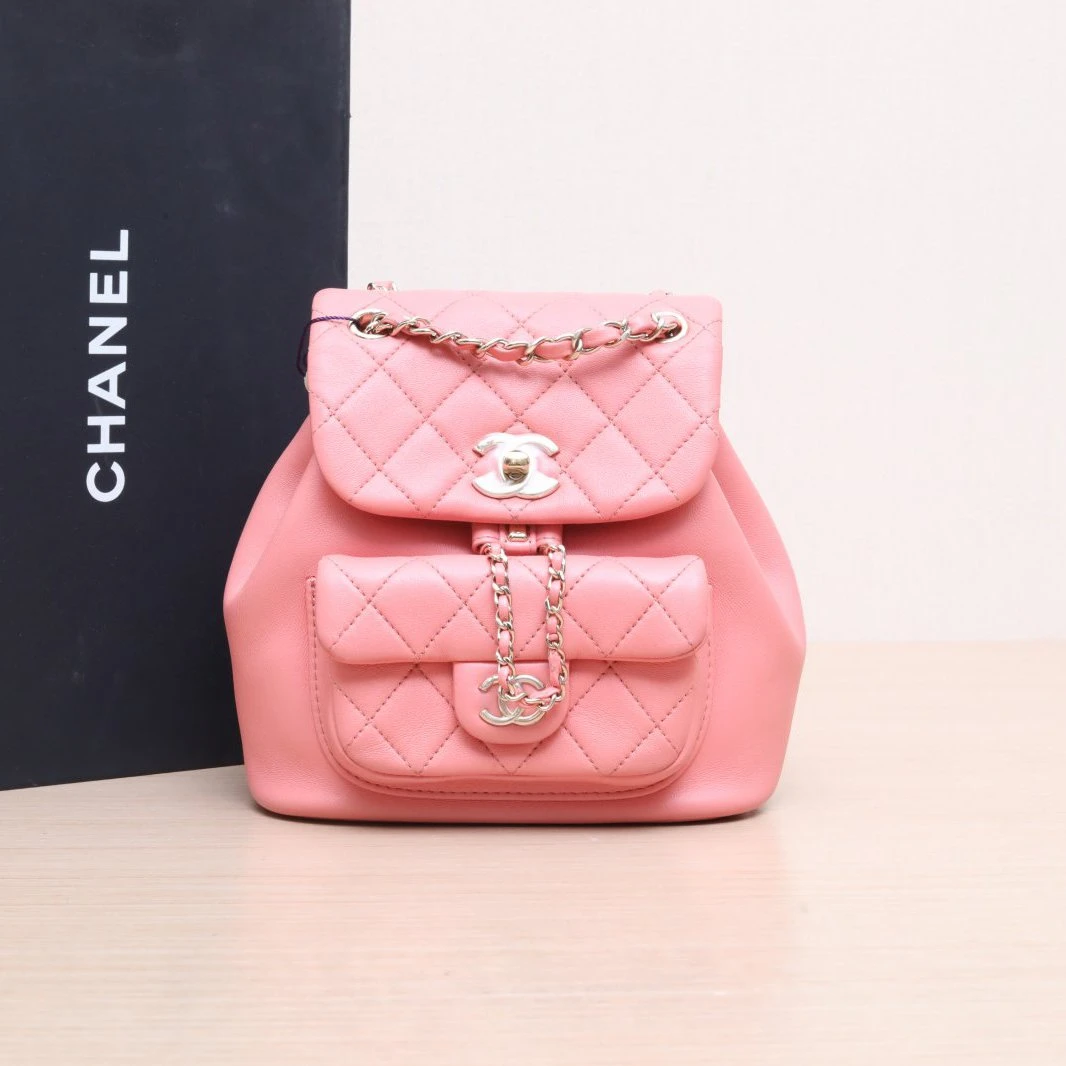 99新 Chanel/香奈儿 jf-410 双双 24P Duma 包 小号 粉色 芯片开