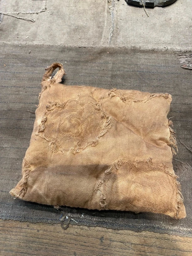 【柴烧茶器】手工 柿染布 茶垫 大号 放煮水壶 隔热垫