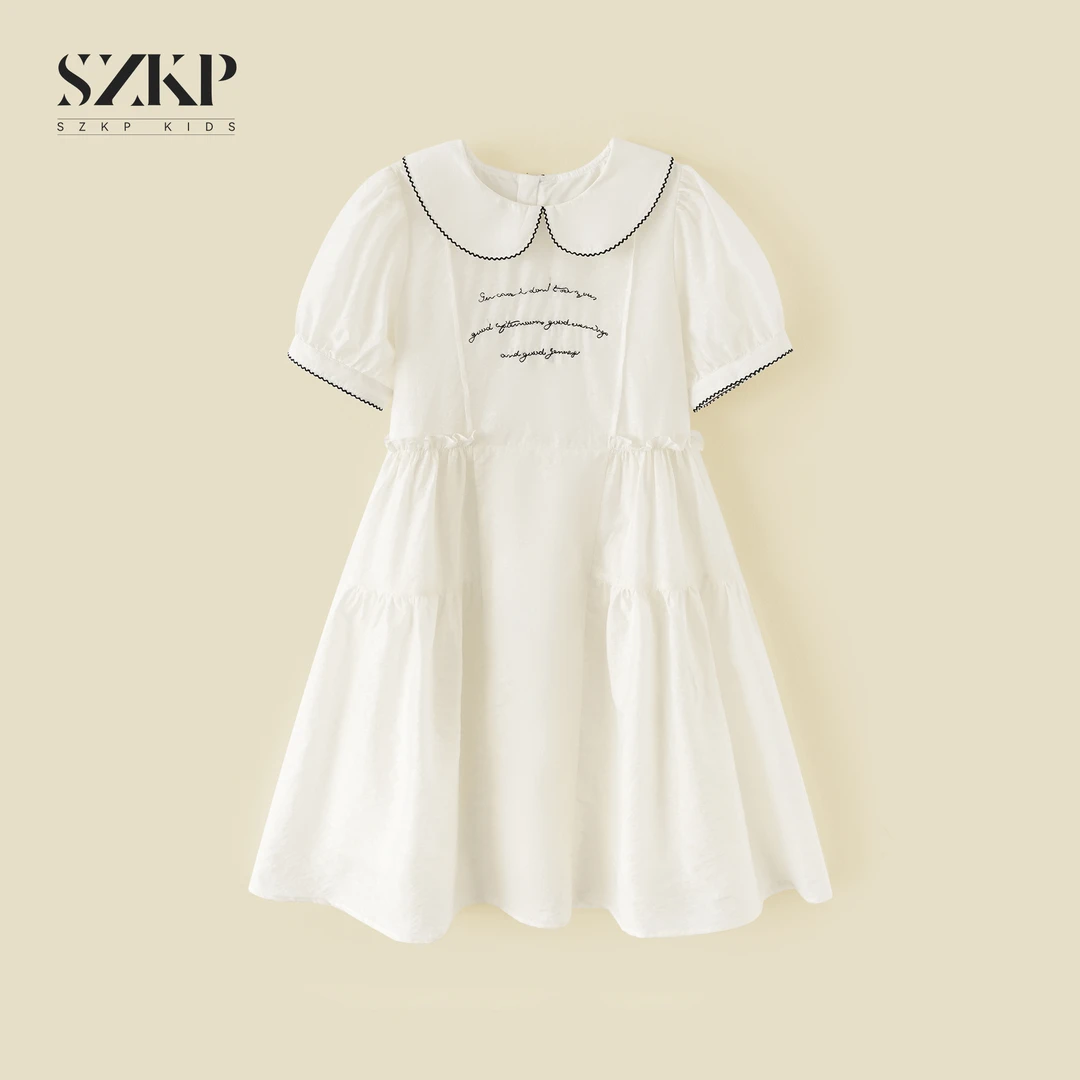 SZKP夏季新款女童装裙子中大童时尚洋气纱裙儿童连衣裙BGQX551514