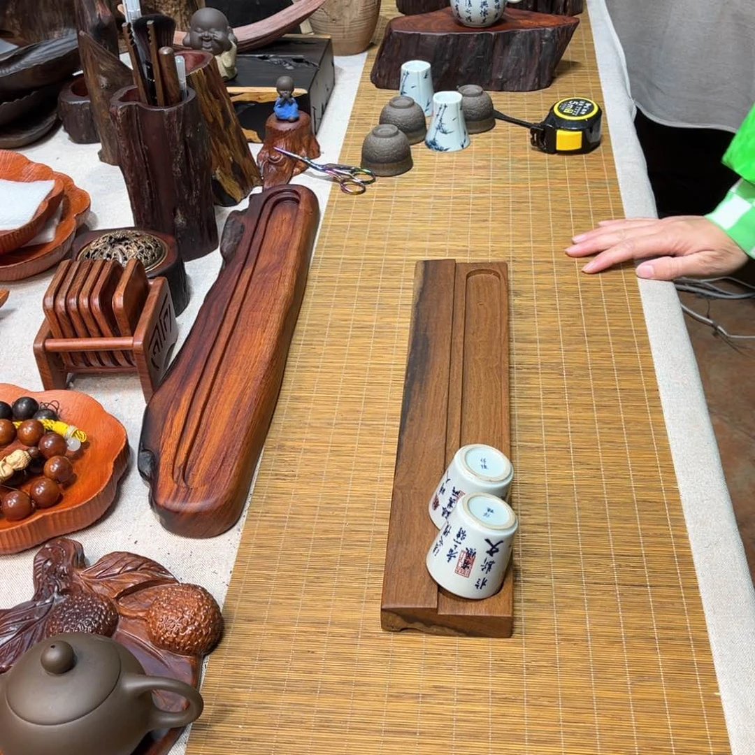 缅甸柚木茶杯收纳架