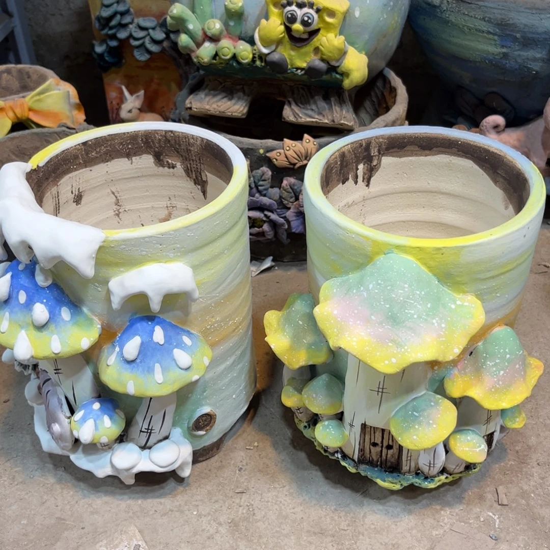 半***糖白狐花器多肉花盆