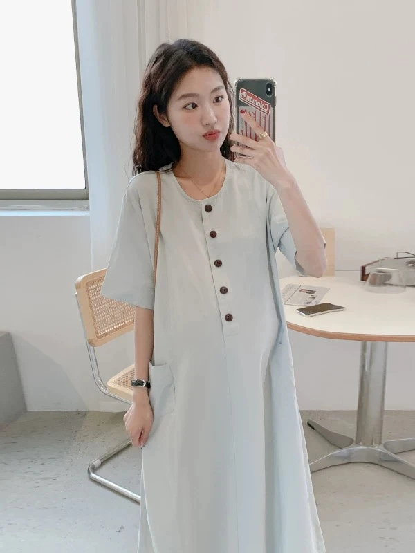 甜心自制【老钱风系列】孕妇装夏装时尚简约休闲短袖可哺乳宽松大码