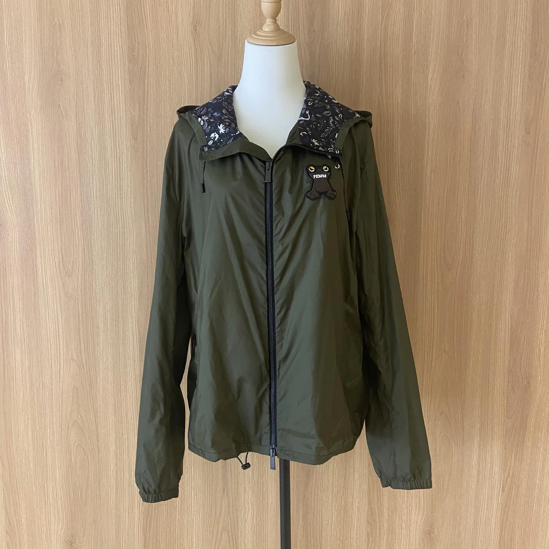 99新 FENDI/芬迪 壹臻/深绿色连帽外套 4841292442