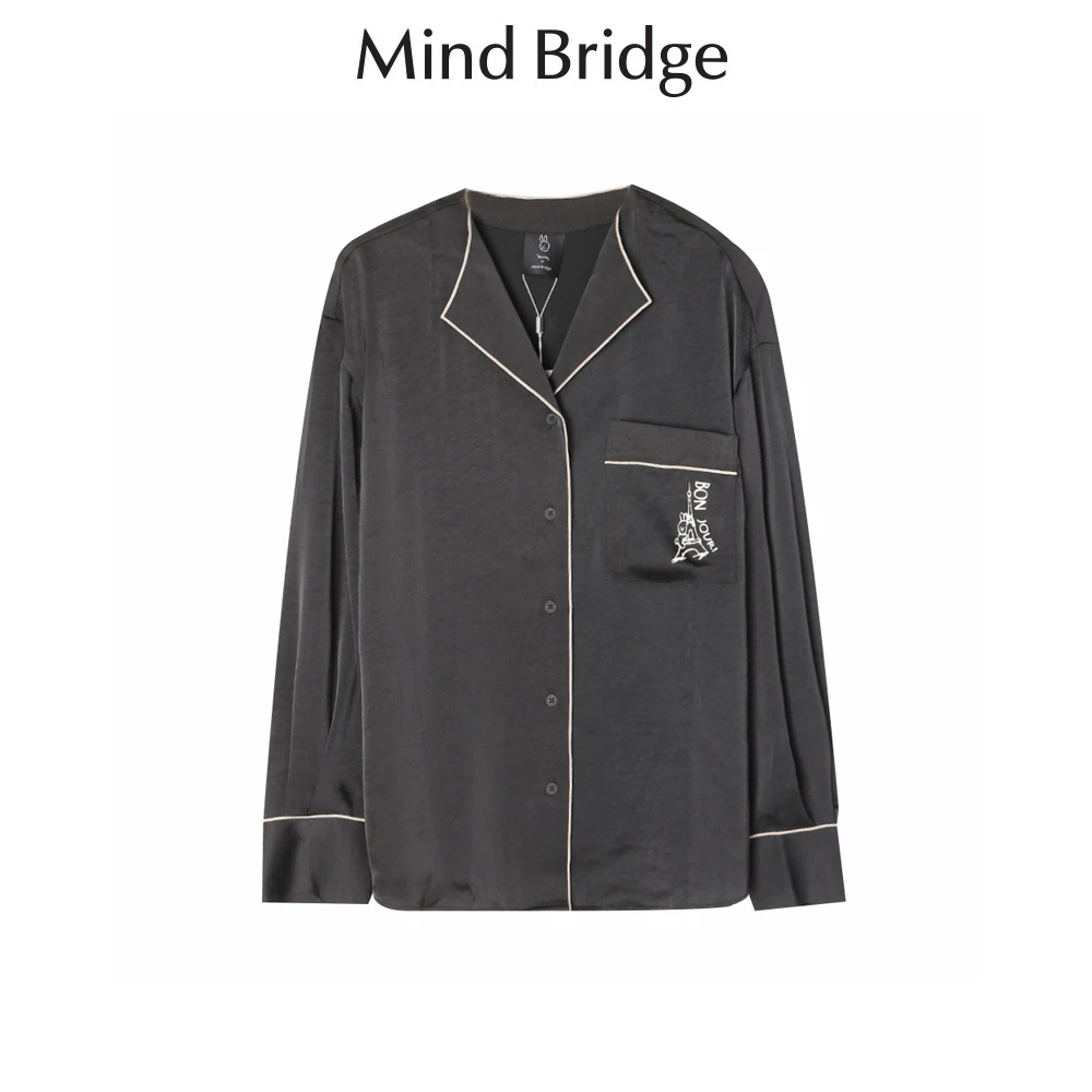 Mind Bridge/心桥简约百搭休闲衬衫 MB474-MVWS727BBK