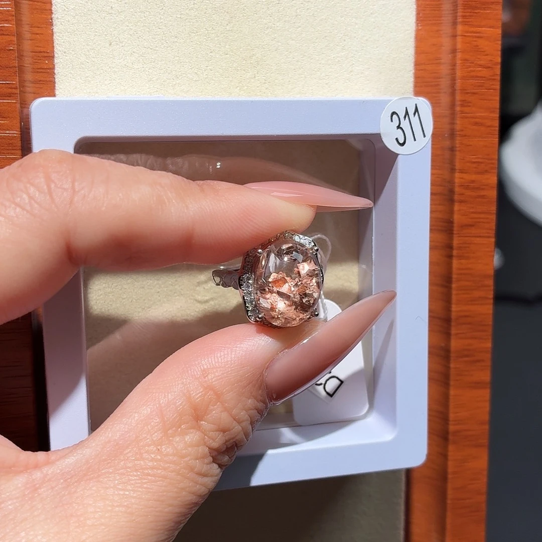 ****子水晶戒指银S925镶嵌