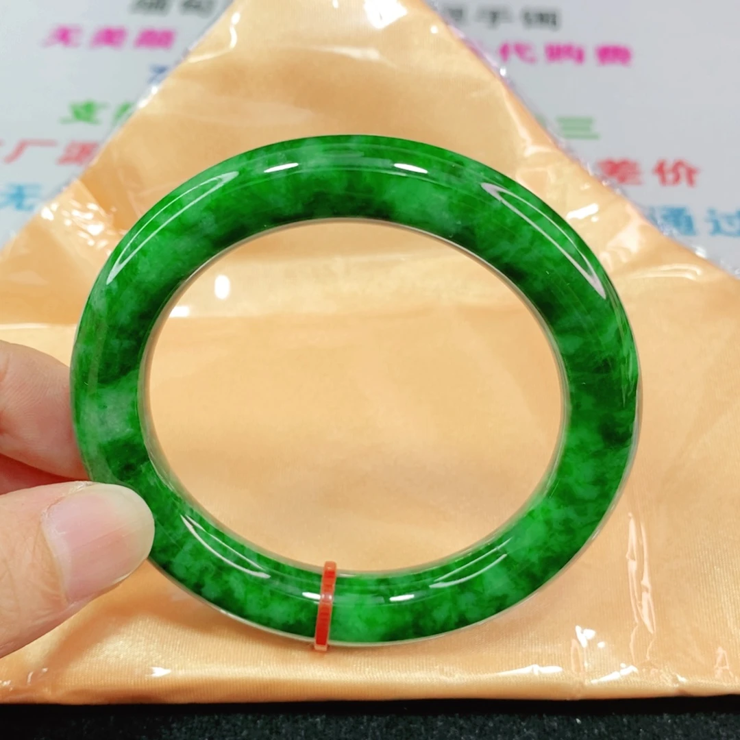 未镶嵌手镯翡翠55圈口圆条