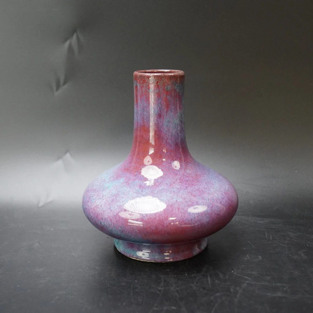 Lot.25080526清晚期窑变釉荸荠瓶 高：约19.4cm
