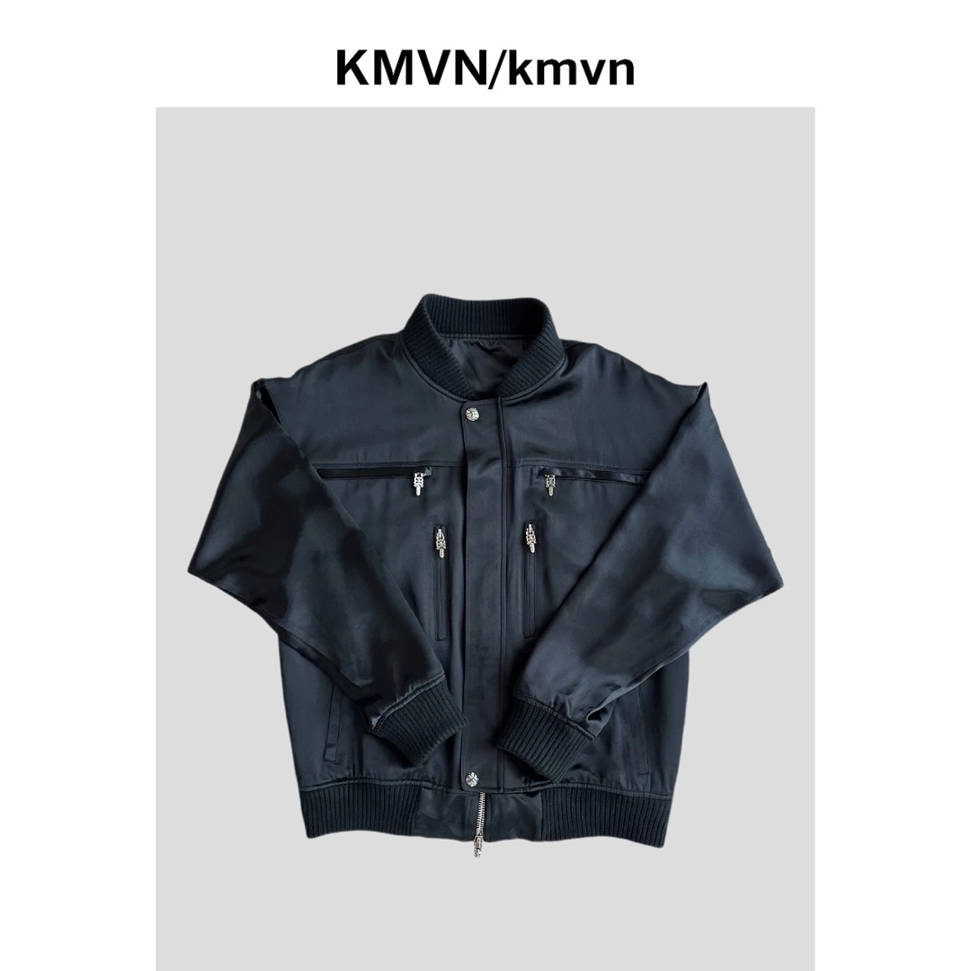 kmvn/kmvn【梵文刺绣】梵文针织领刺绣夹克外套 短款休闲时尚