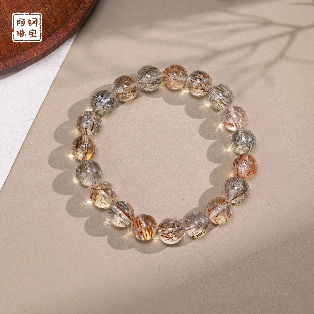 透体高品黑金超水晶手串双轮骨干高频率水晶-多样性发其一-HJ113