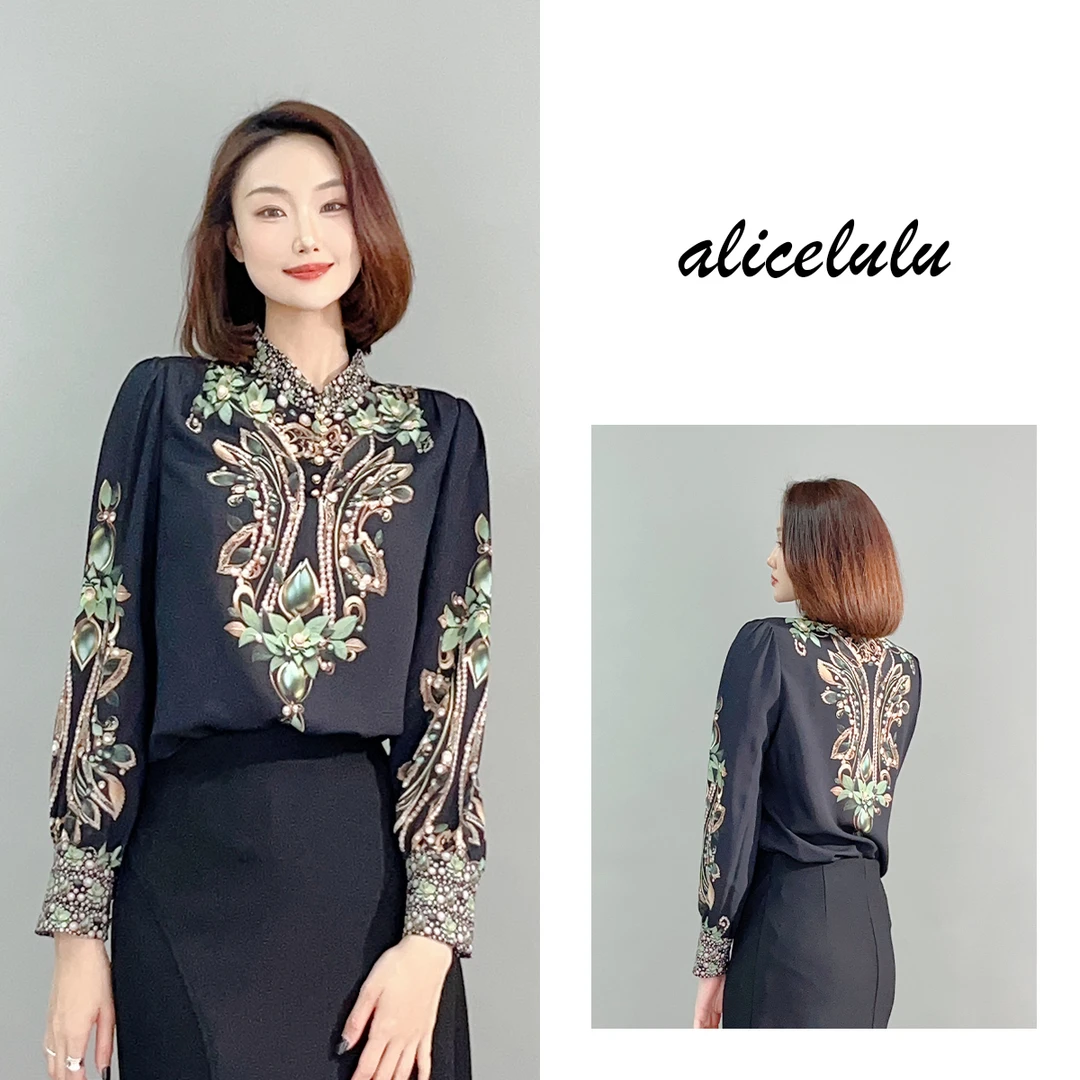 5 alicelulu “繁花王后”衬衫 立体印花 S2141942A