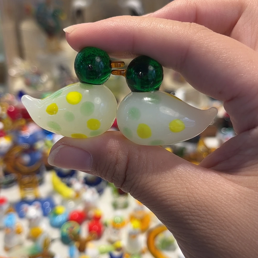 手工艺品琉璃绿头鸭