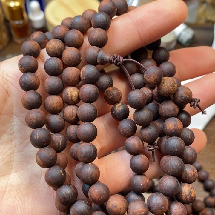 降真香手串/手链0.8*108藤心金丝蜜结