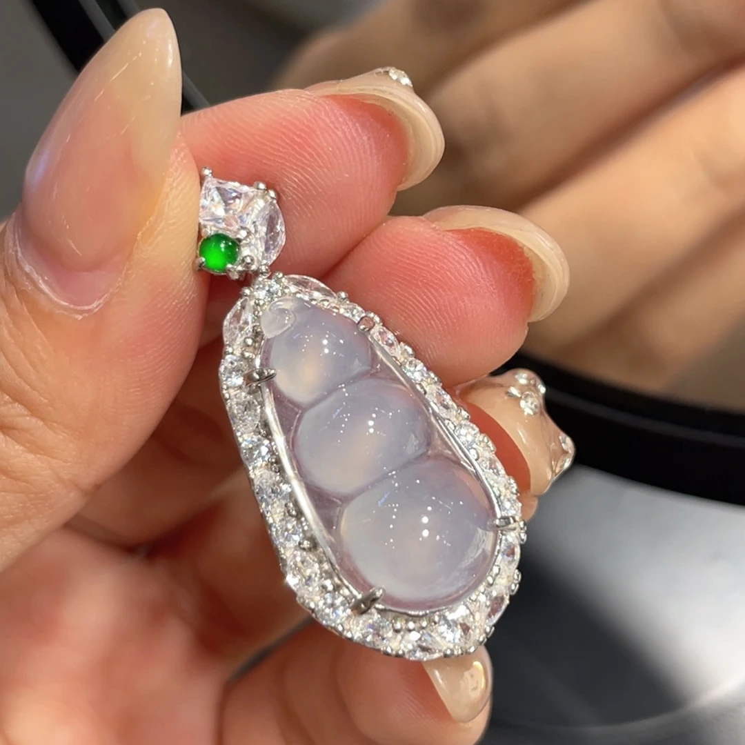 颈饰银S925镶嵌翡翠吊坠