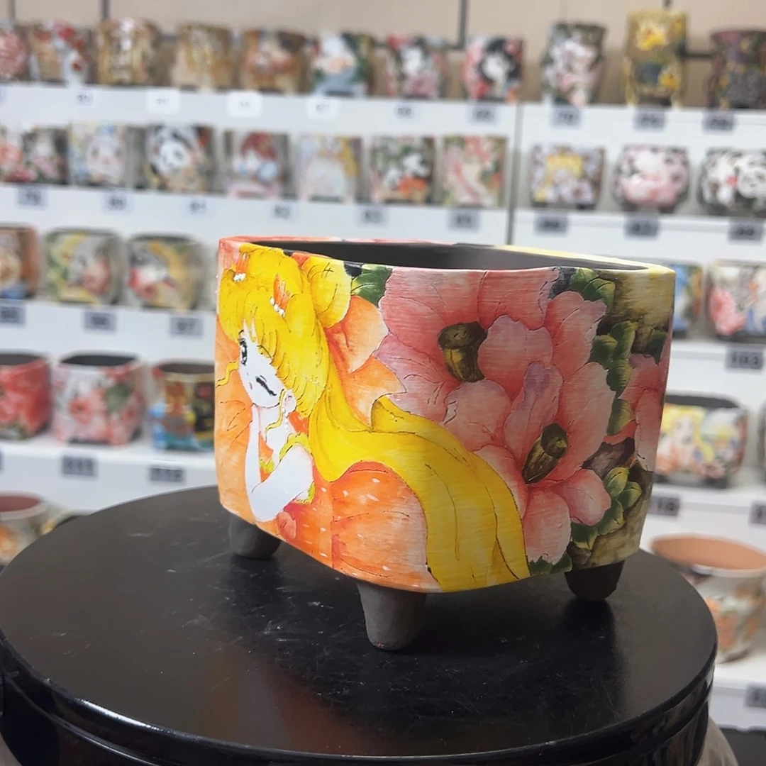 瑕疵手绘陶瓷花盆美盆