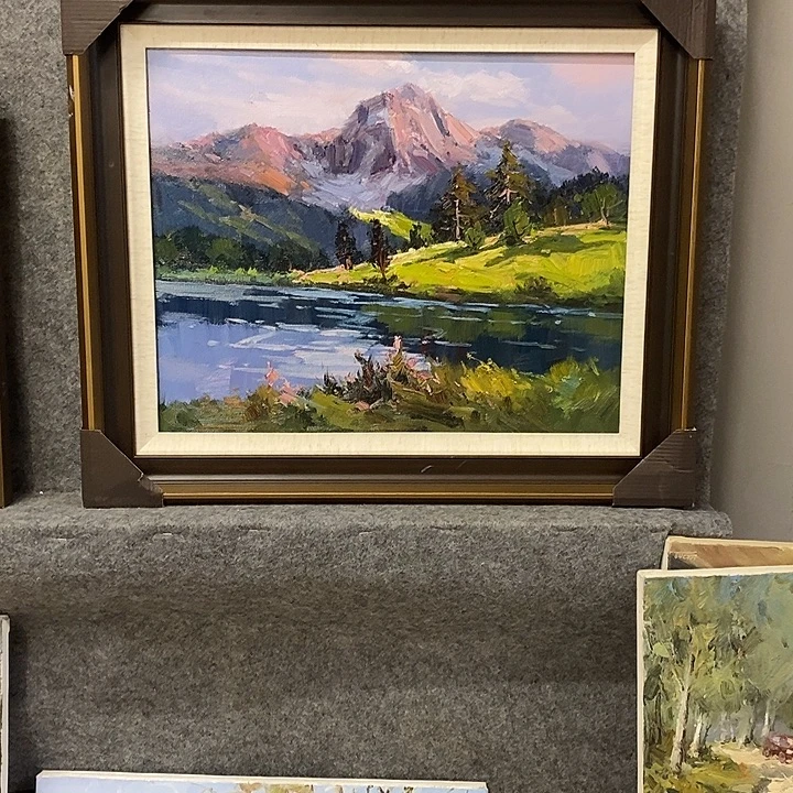 江***画油画带外框画芯尺寸40x50cm