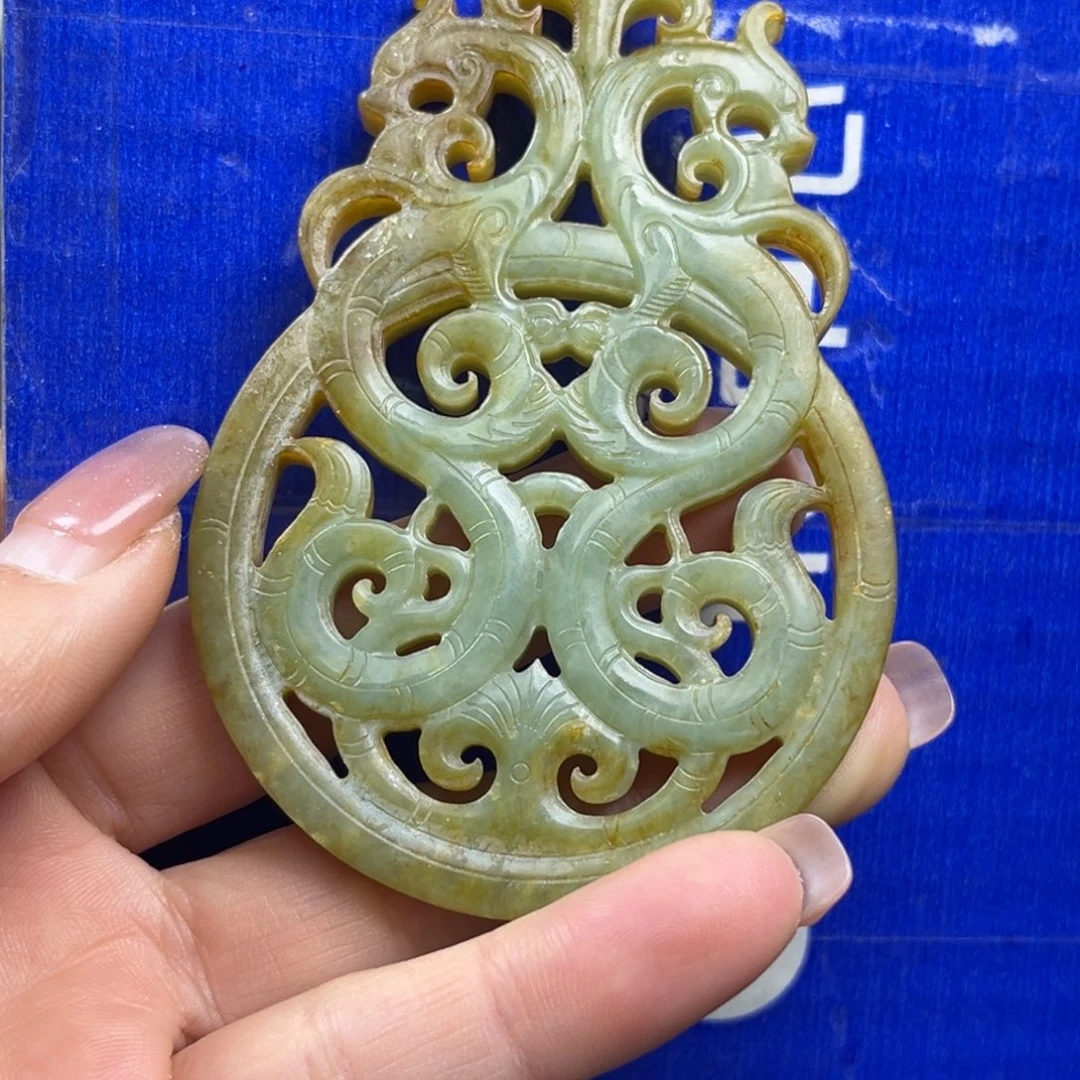 很***！和田玉未镶嵌挂件