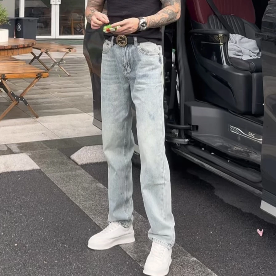 3008款时尚宽松洗水复古牛仔裤