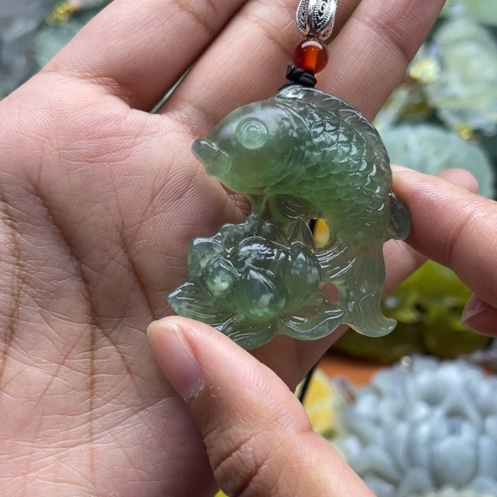 未镶嵌岫玉吊坠毛衣链锁骨链